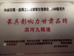 2016绚丽· 丝绸之路经济带甘肃黄金段100张名片最具影响力甘肃品牌