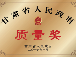 2015年度甘肃省人民政府质量奖