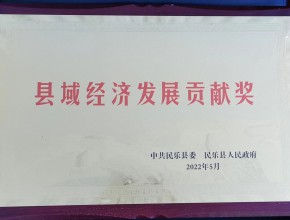 2022民乐县域经济发展贡献奖